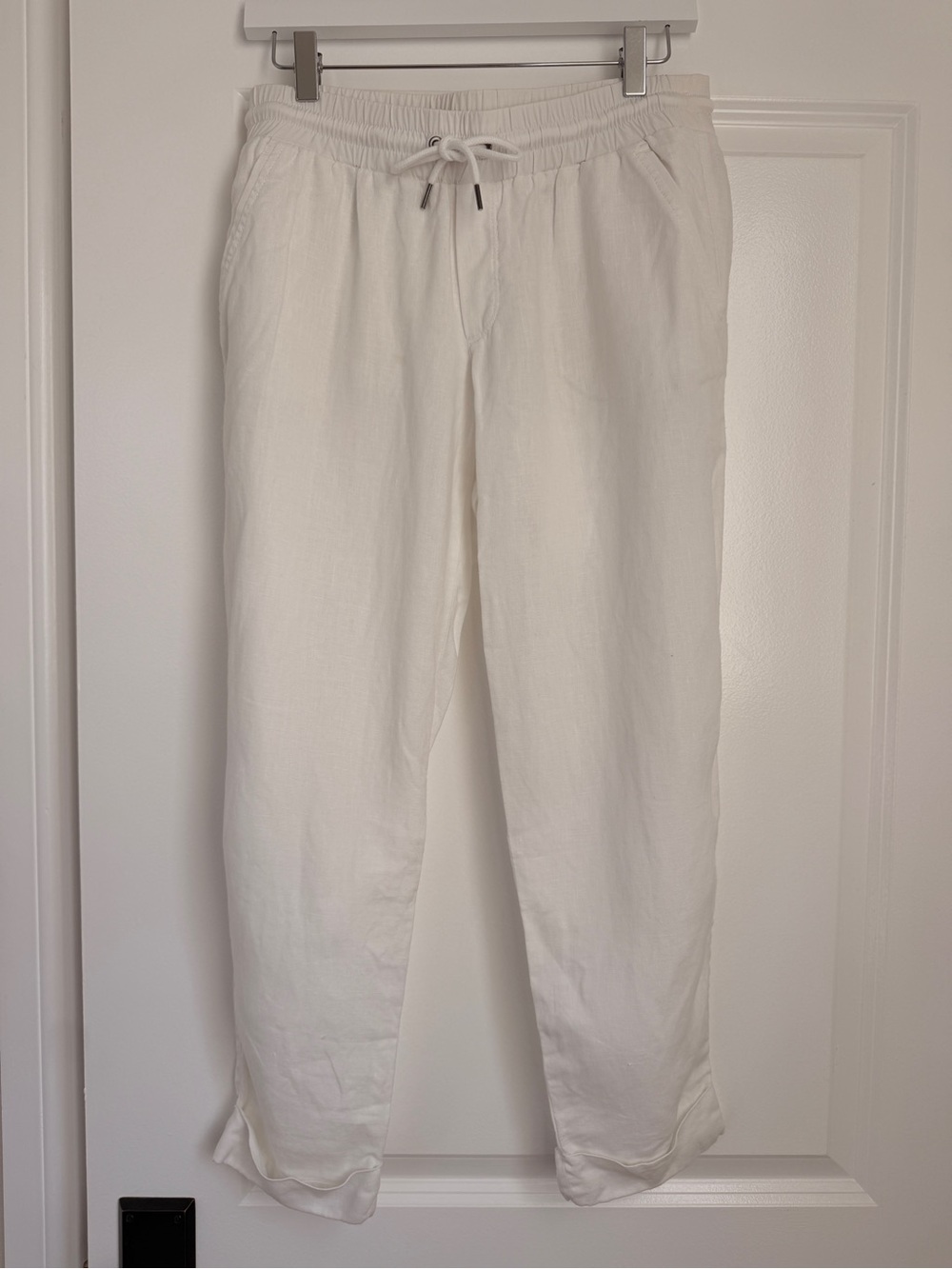 Athleta Women’s White Linen Drawstring Joggers